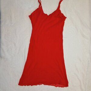 ❤ Womens Red Hot Sexy Mesh Sleeveless Shorter Dress ❤